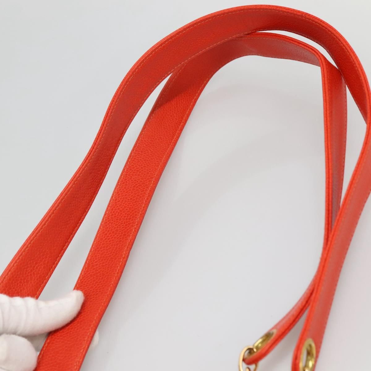 Chanel Caviar Orange Chain Tote