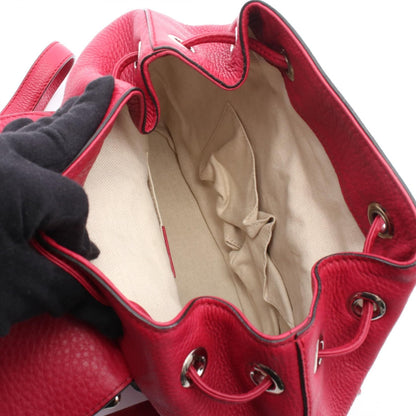 Gucci Bamboo Backpack Backpack Red Leather 370833