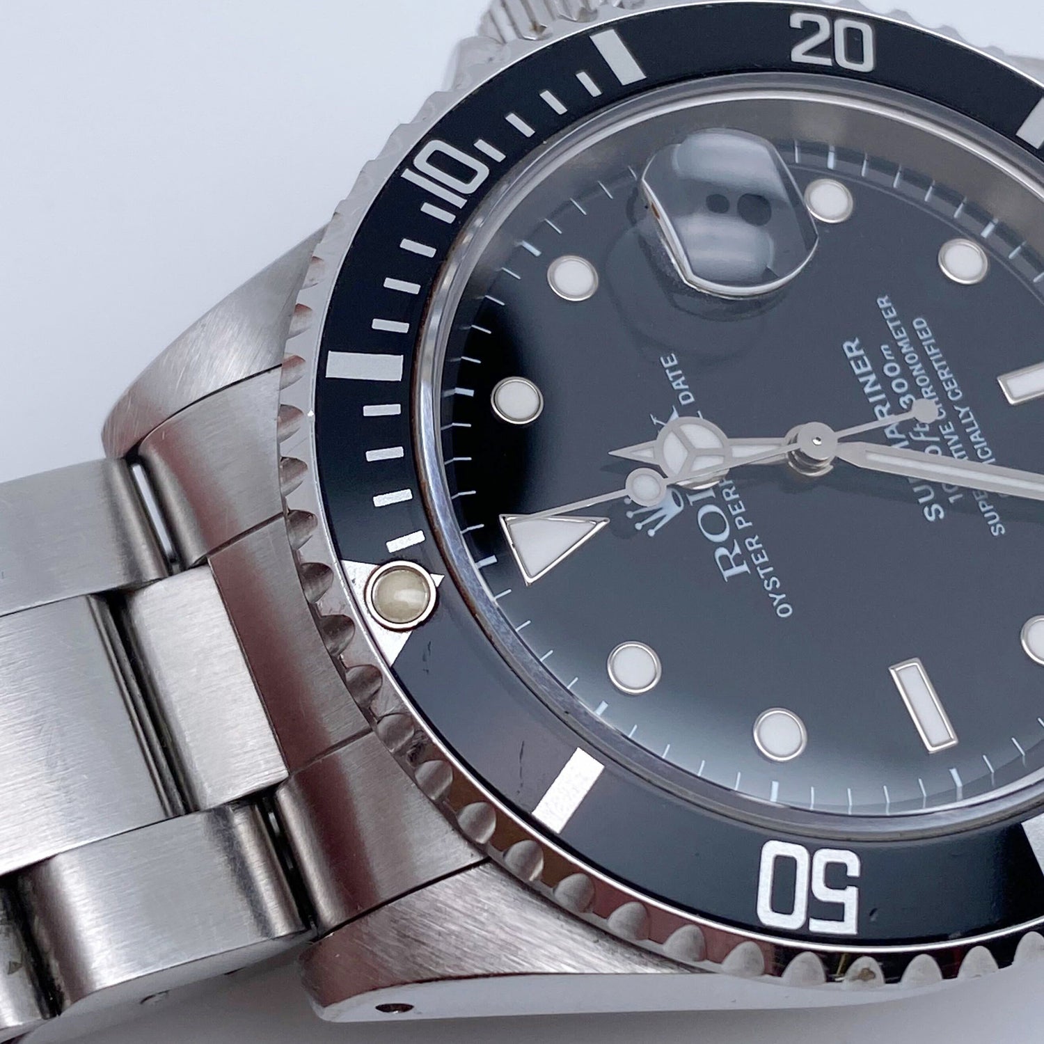 Rolex Submariner Date 40mm Holes Steel None Ceramic Black Dial Mens Watch 16610