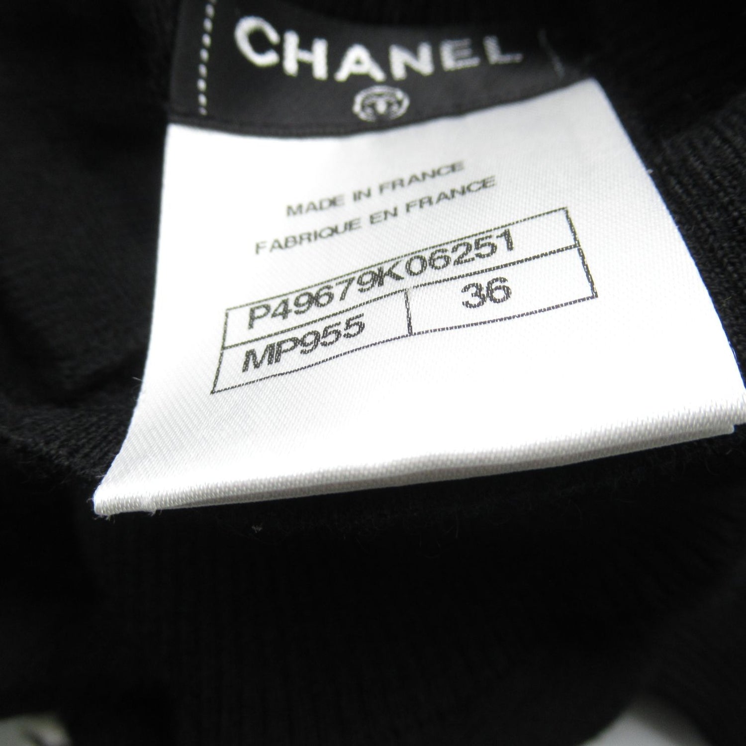 Chanel Knitwear Sweater Black Cashmere Silk 36
