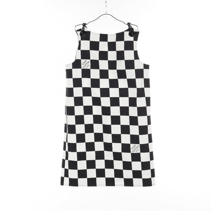 Louis Vuitton Damier Denim Chain Strap Dress Black White Dress Rw 251ww Nvu Fsdr 10
