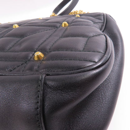 Gucci Cowhide Leather Gg Marmont Gold Cross Shoulder Bag Black Calfskin (cowhide) 443496