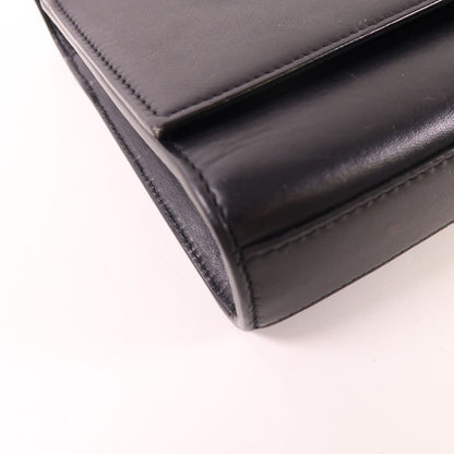 Saint Laurent Cowhide Leather Shoulder Bag Black Calfskin (cowhide) 470428