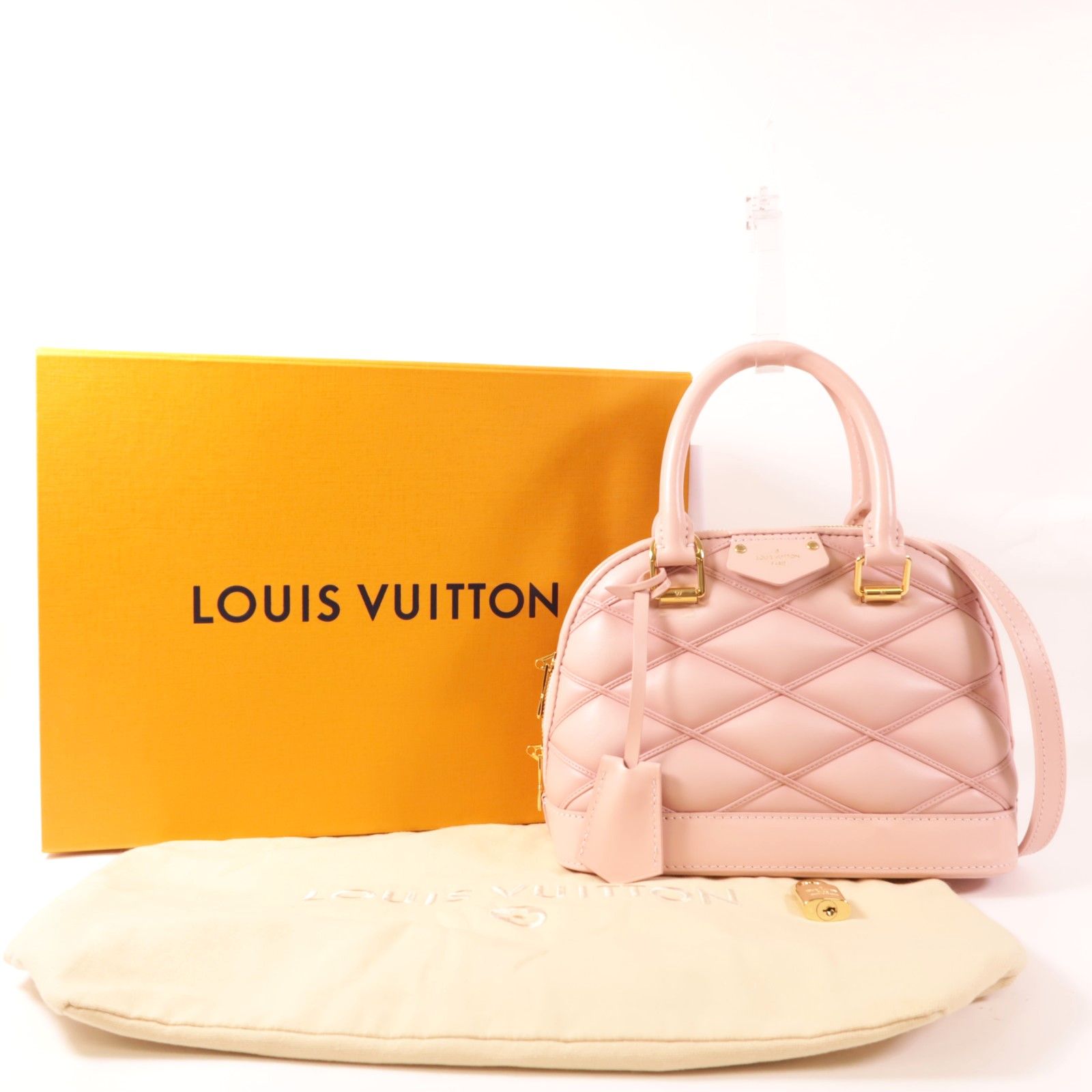 Louis Vuitton Cowhide Leather Alma Bb Hand-turned Shoulder And Back Bag Pink 2way Shoulder Bag M 24453