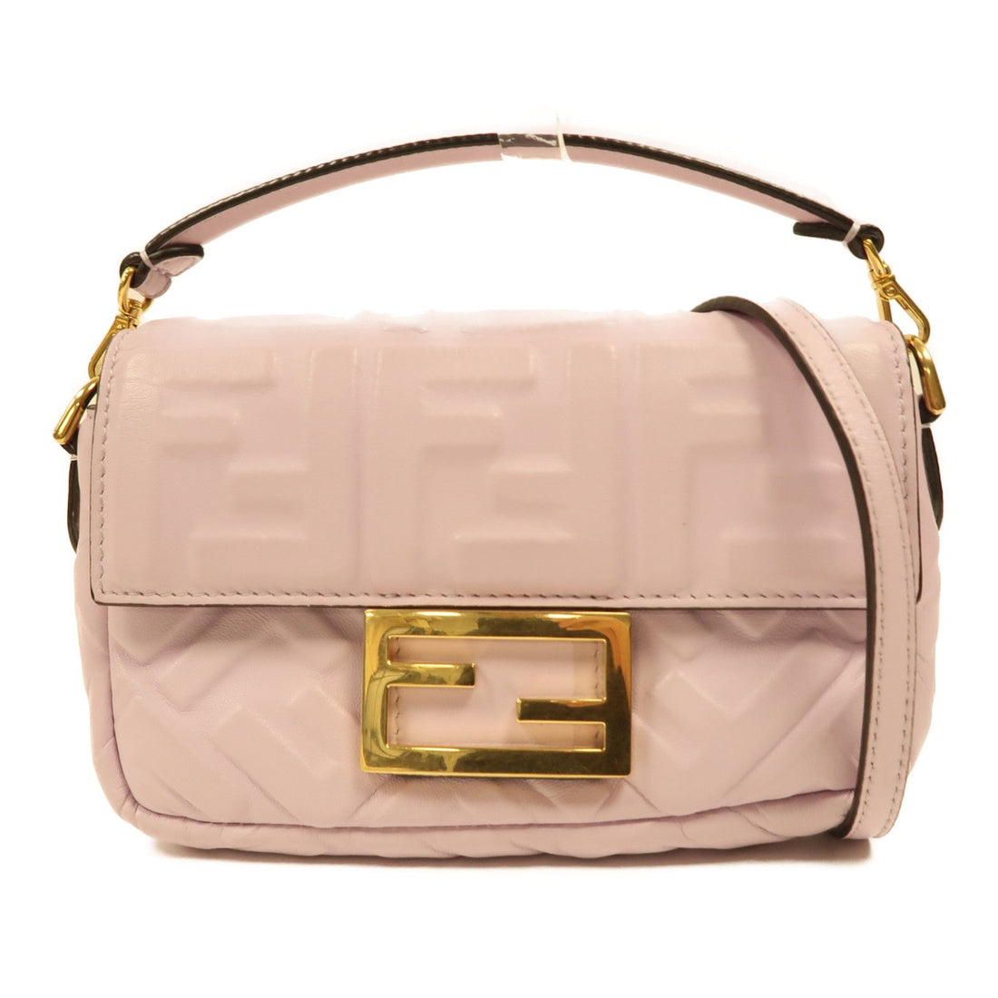 Fendi Sheepskin Leather Baguette Mini Golden Hand-turned Shoulder And Back Bag Purple 2way Shoulder Bag Purple Black La