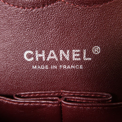 Chanel Black Sheepskin Leather Classic 25 Silver Crosshair Shoulder Bag Lambskin (sheep Leather) A