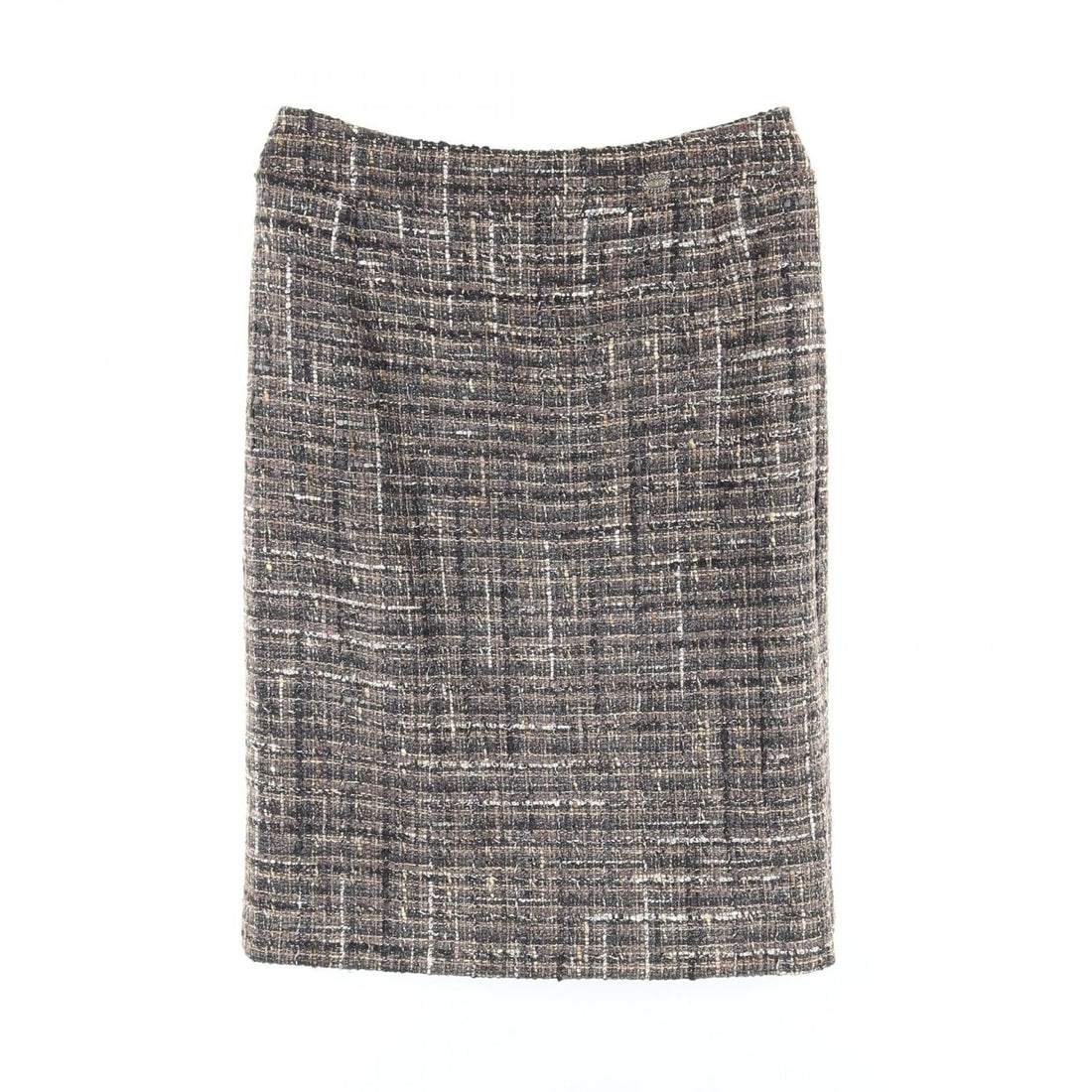 Chanel Gray Skirt Silk Wool Fabric P 26821v 17016