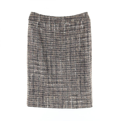 Chanel Gray Skirt Silk Wool Fabric P 26821v 17016