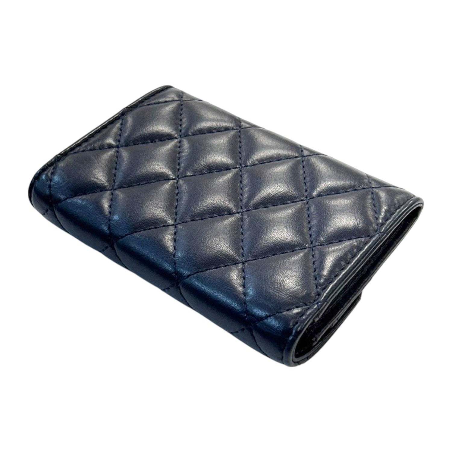 Chanel Matelasse 2.55 Coin Case Calfskin Blue Gold Plated (no Card)
