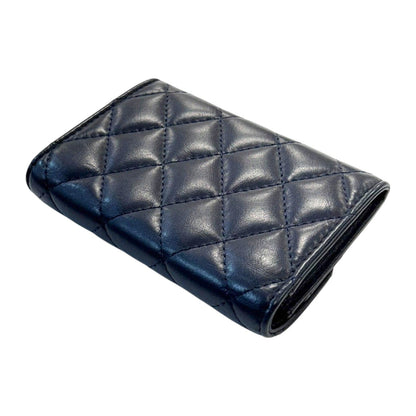 Chanel Matelasse 2.55 Coin Case Calfskin Blue Gold Plated (no Card)