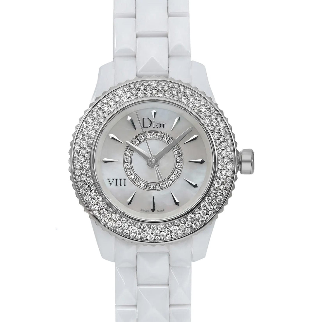 Christian Dior VIII Hi Tech Ceramic MOP Dial Quartz Ladies Watch CD1221E4C001