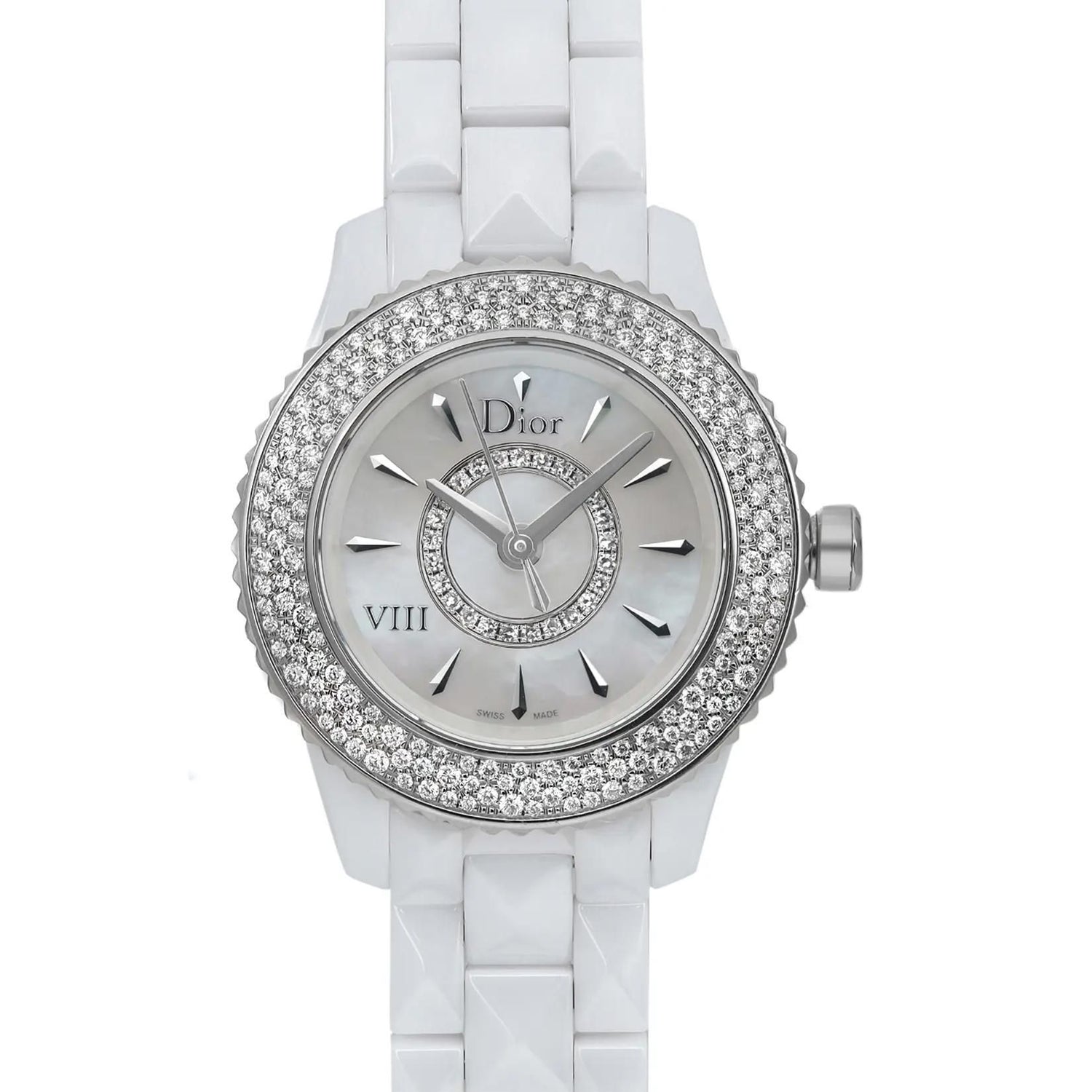 Christian Dior VIII Hi Tech Ceramic MOP Dial Quartz Ladies Watch CD1221E4C001
