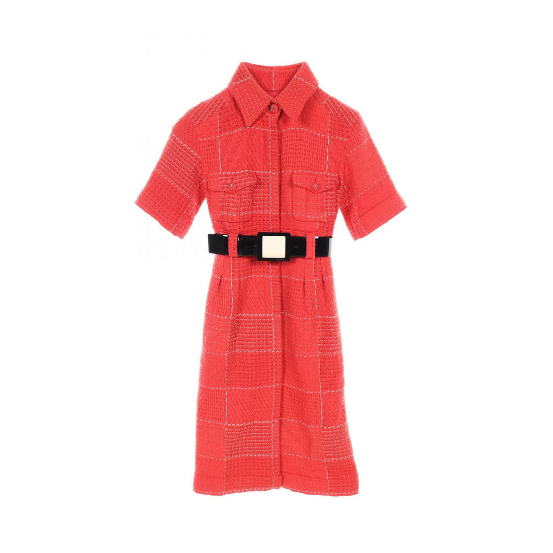Chanel Red Dress Wool Nylon P 32021