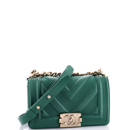 Chanel Boy Flap Bag Perforated Chevron Lambskin Small