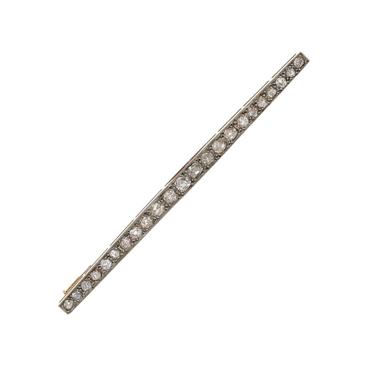 Platinum, gold and diamonds brooch