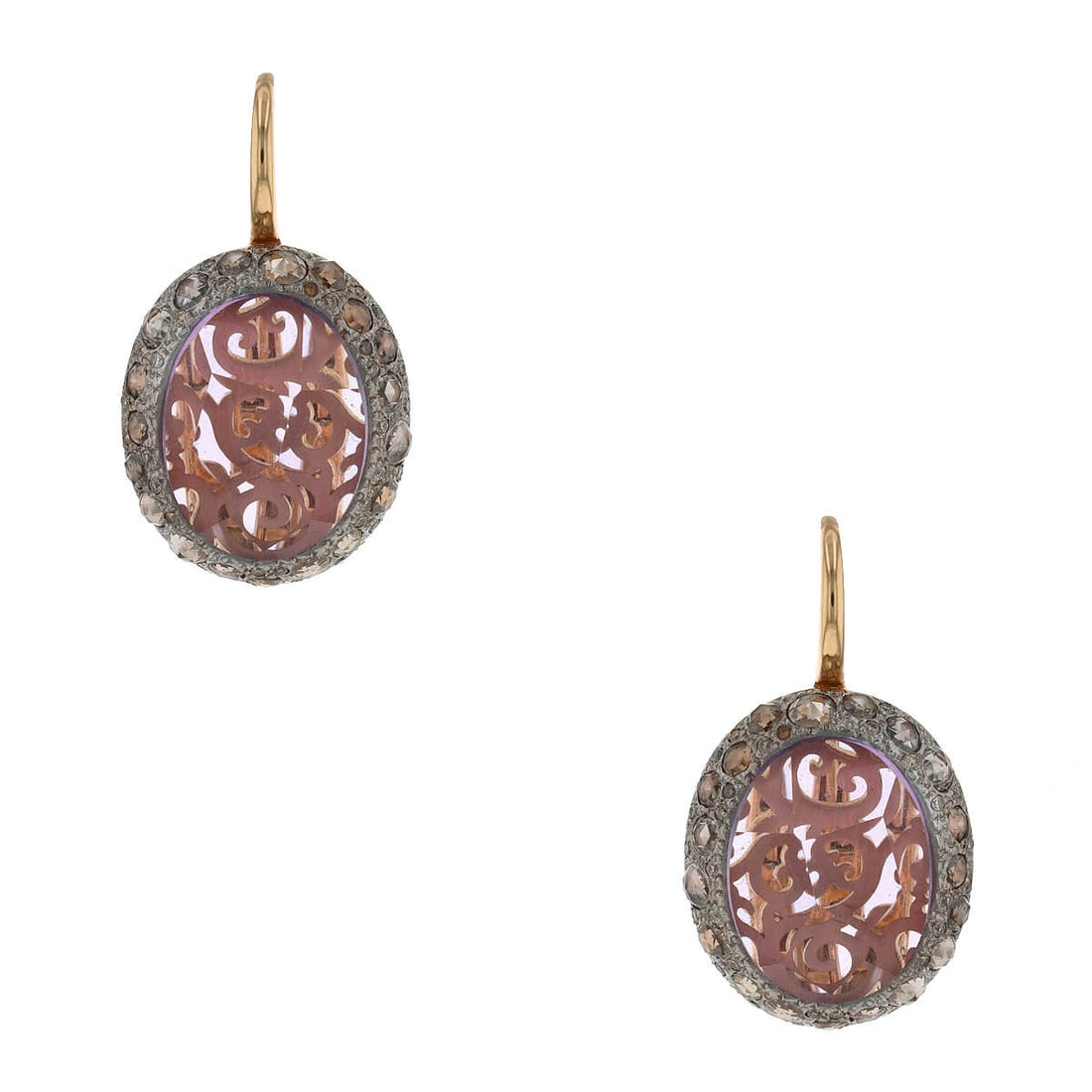 Pomellato Arabesque gold, diamonds and amethyst earrings