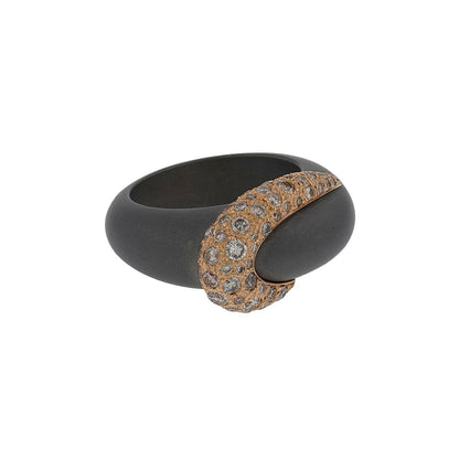 Pomellato diamonds and titanium ring