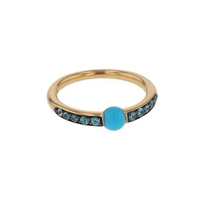 Pomellato M`Ama non M`Ama turquoise, zircons and gold ring