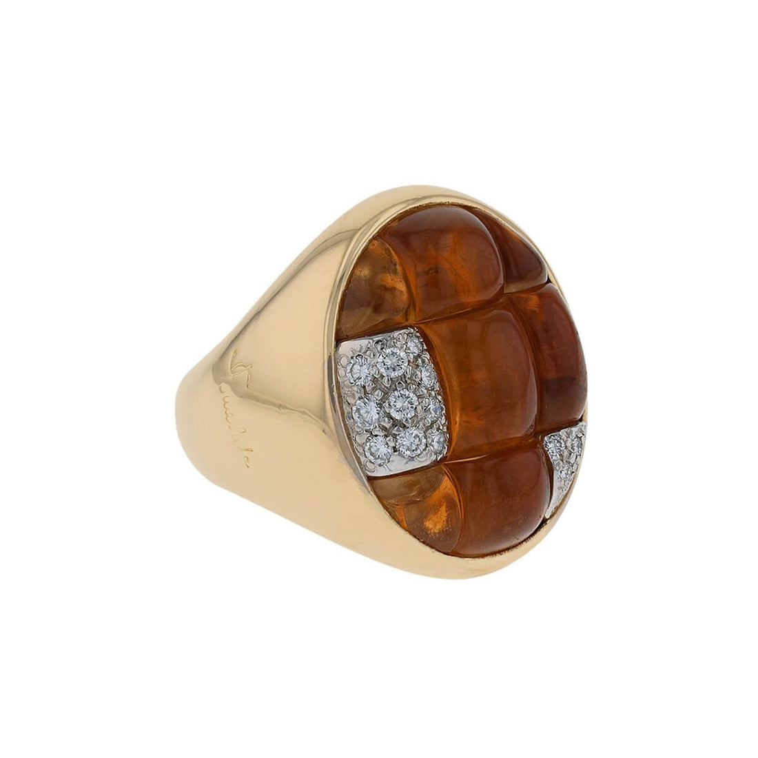 Pomellato Mosa•co citrines, diamonds and gold ring