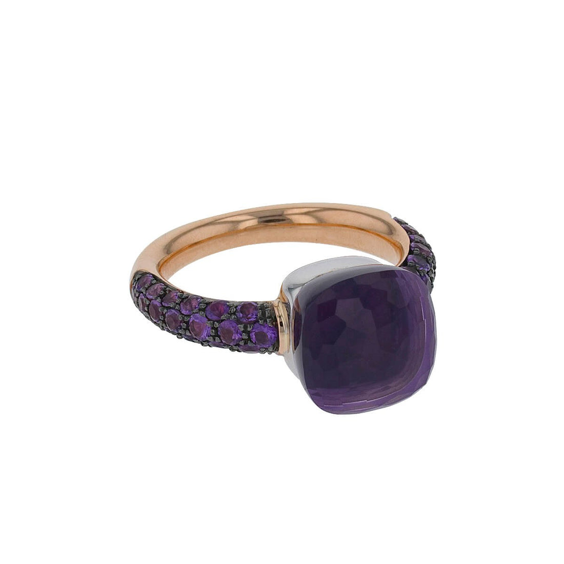 Pomellato Nudo amethysts and gold ring