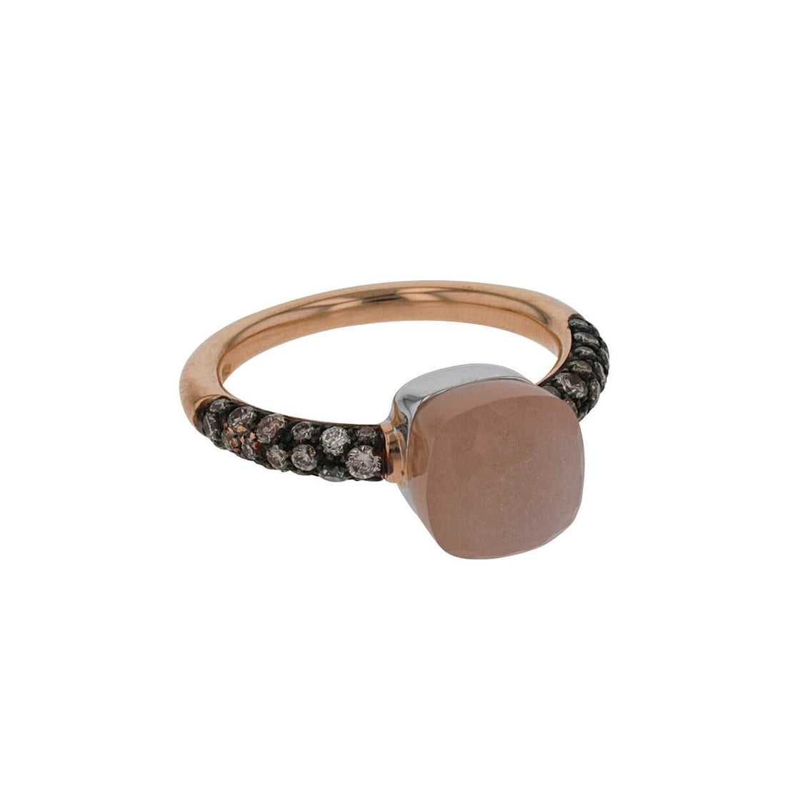 Pomellato Nudo moonstone, diamonds and gold ring