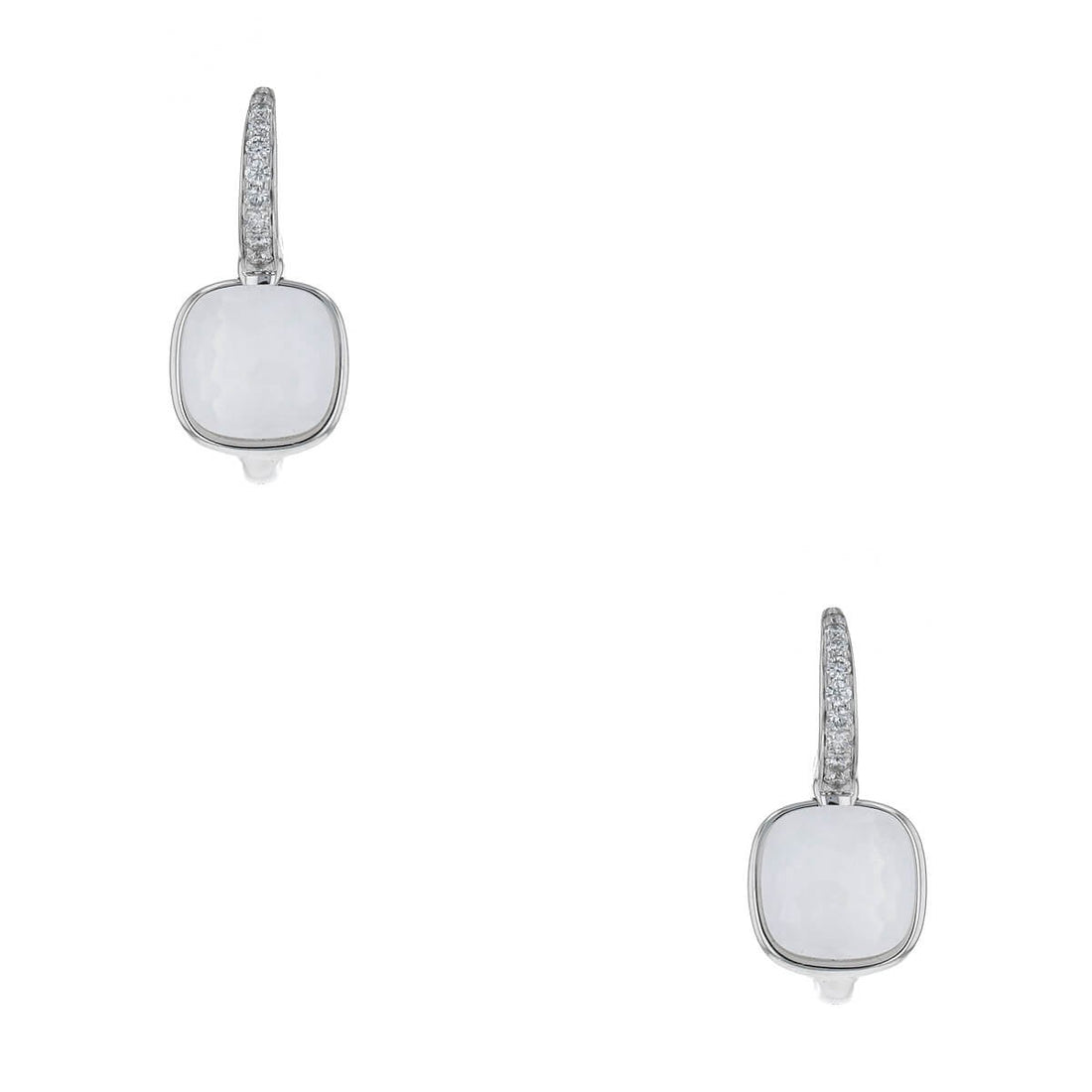 Pomellato Nudo quartz, diamonds and two tones gold earrings