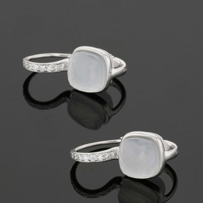 Pomellato Nudo quartz, diamonds and two tones gold earrings