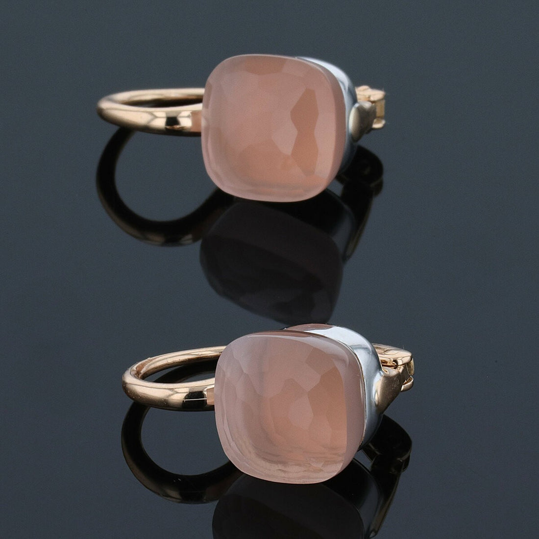 Pomellato Nudo quartz and two tones gold earrings
