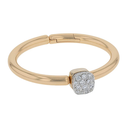Pomellato Nudo two tones gold and diamonds bracelet