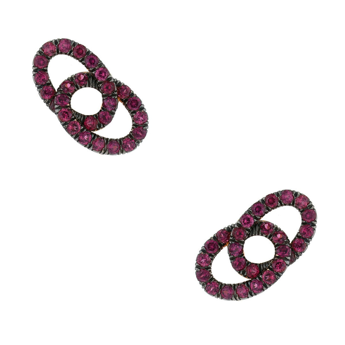 Pomellato rhodolite garnets and gold earrings