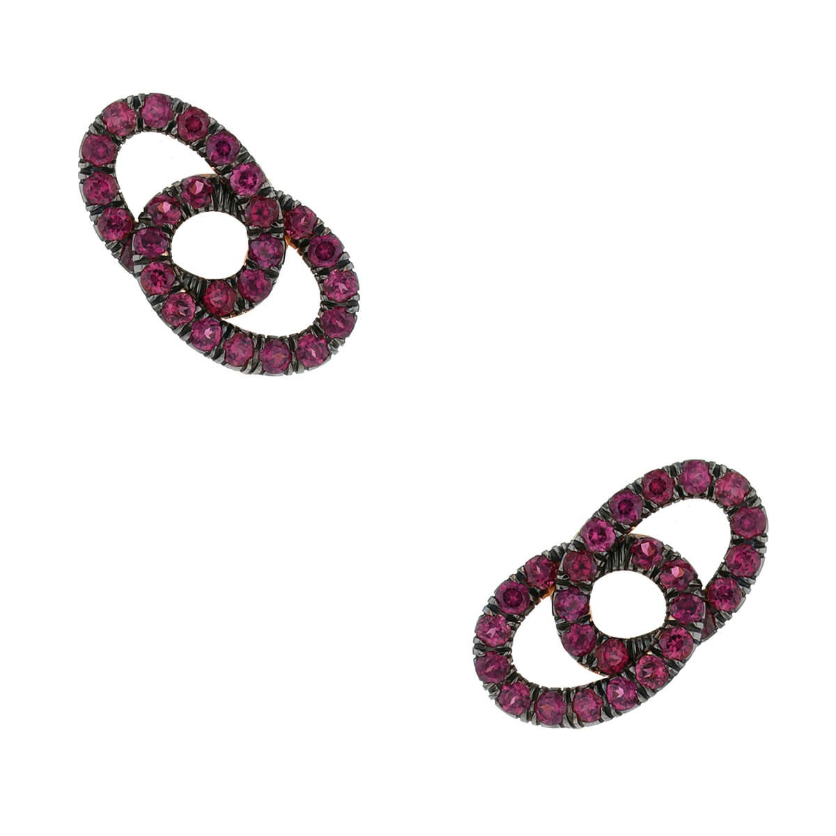 Pomellato rhodolite garnets and gold earrings