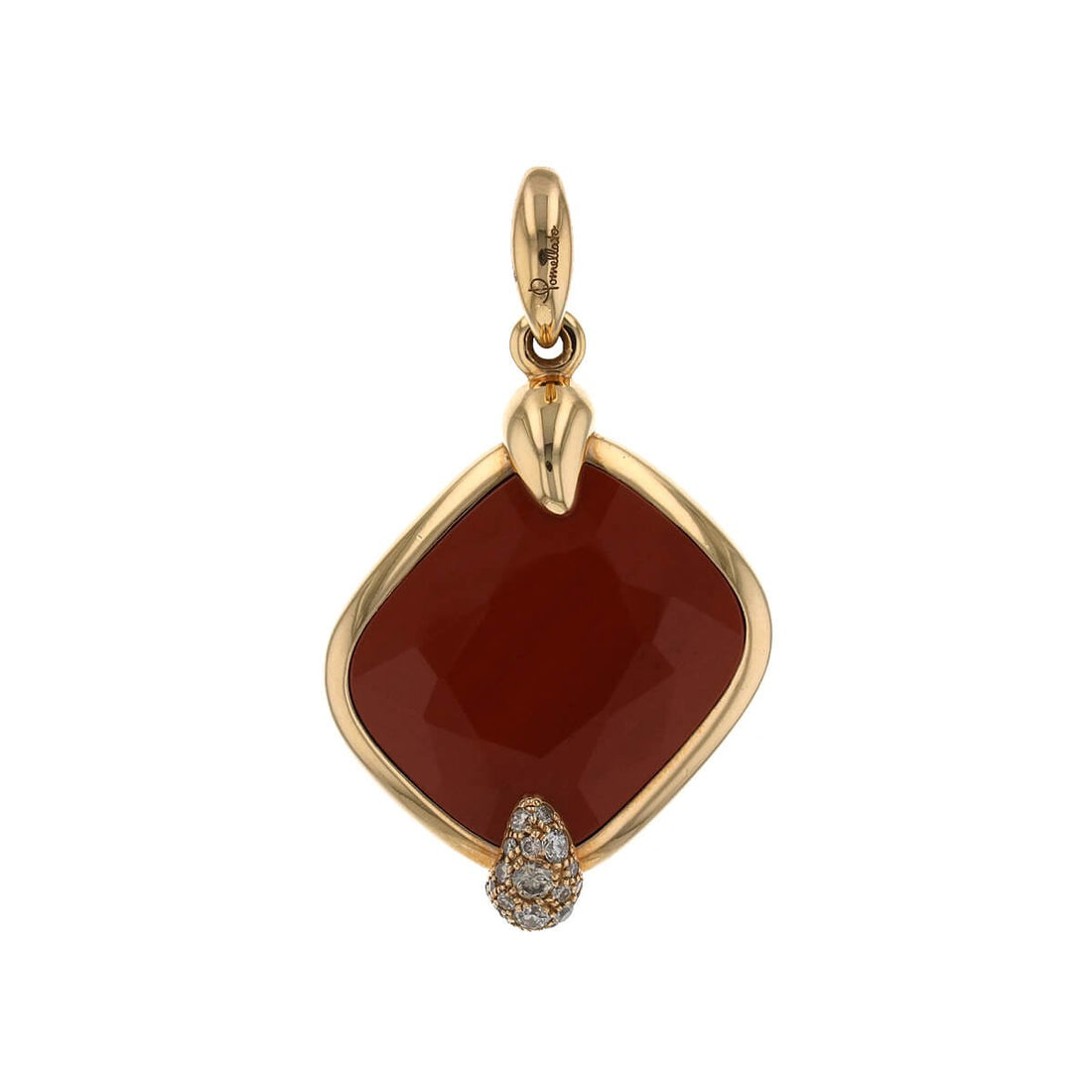 Pomellato Ritratto jasper, diamonds and gold pendant