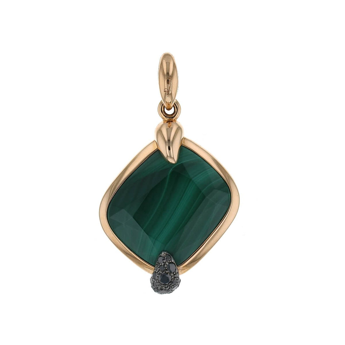 Pomellato Ritratto malachite, diamonds and gold pendant