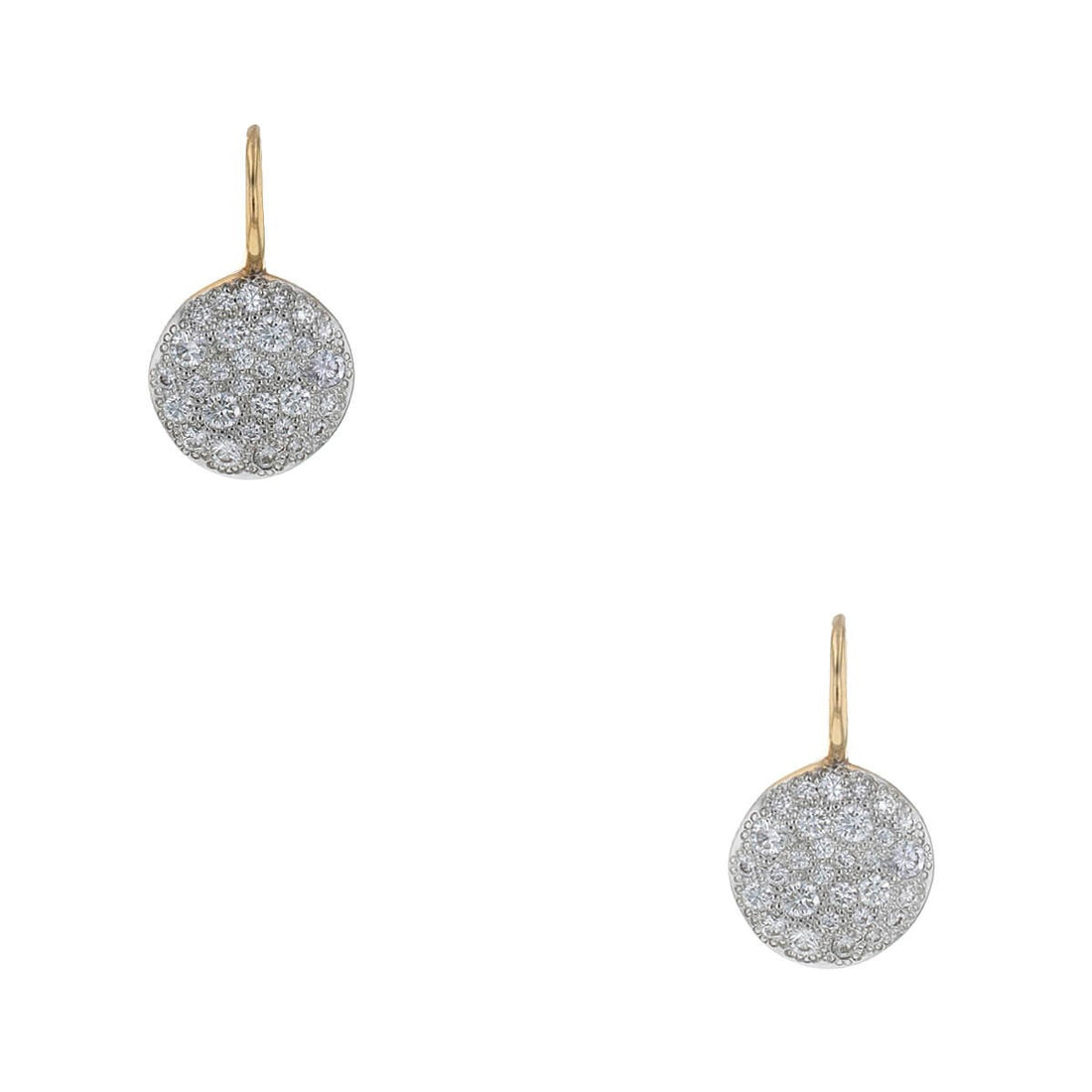 Pomellato Sabbia diamonds and two tones gold earrings