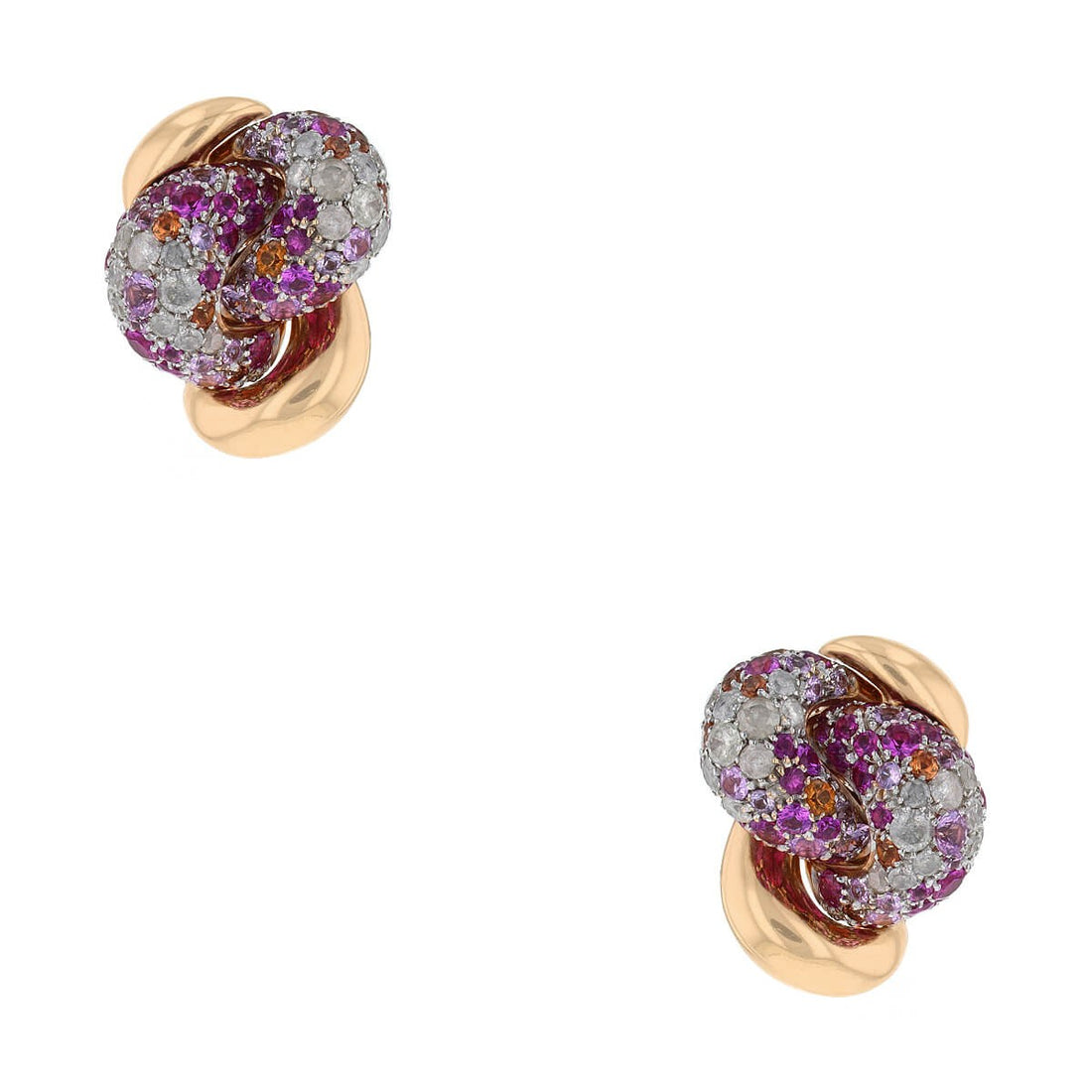 Pomellato Tango diamonds, sapphires and gold earrings