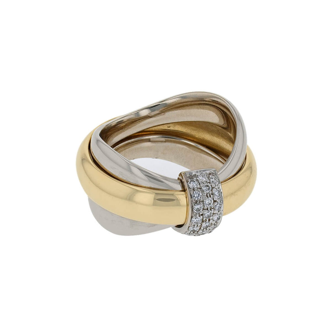 Pomellato three tones gold and diamonds ring