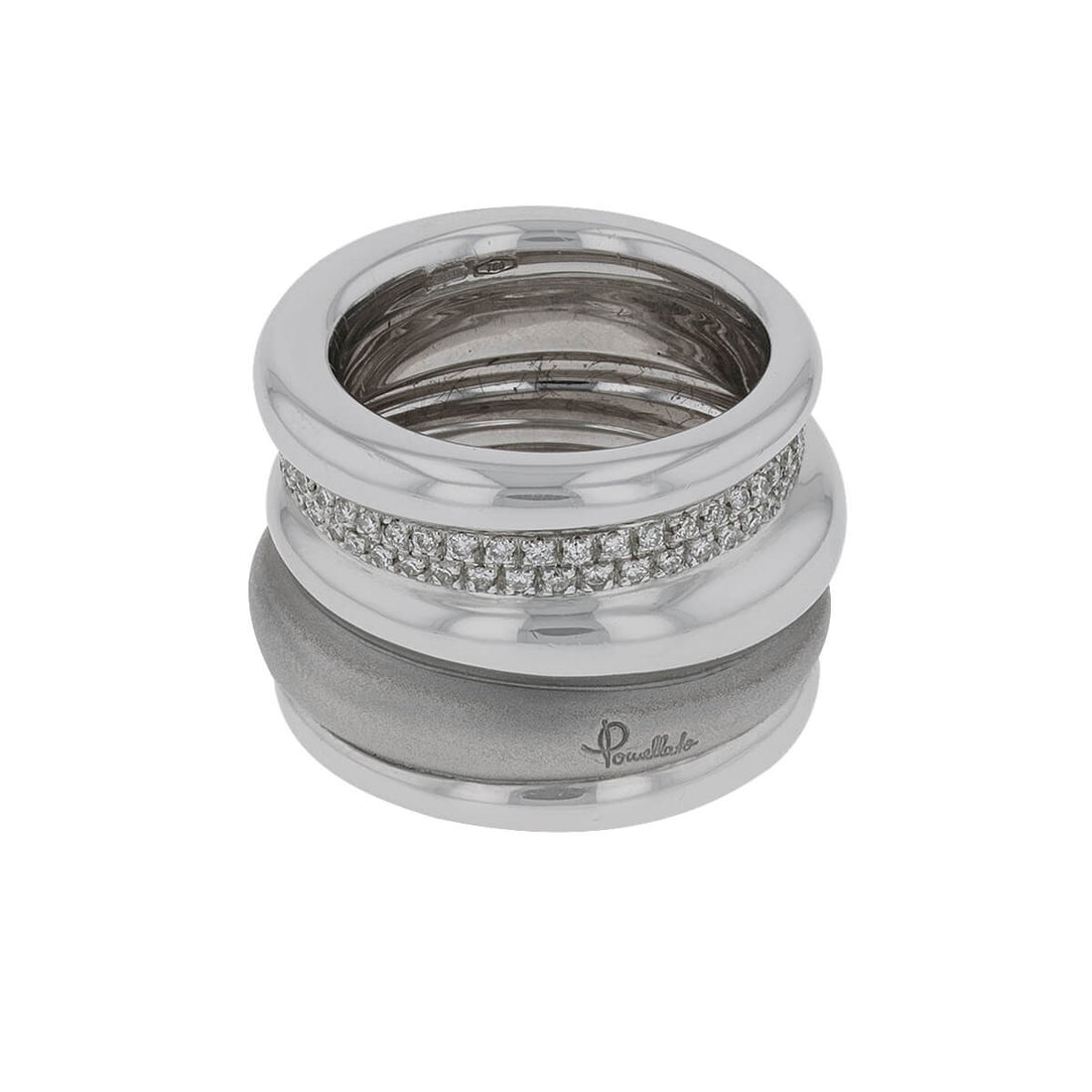 Pomellato Tubolare diamonds and gold ring