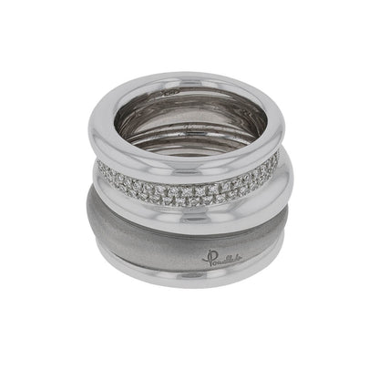 Pomellato Tubolare diamonds and gold ring