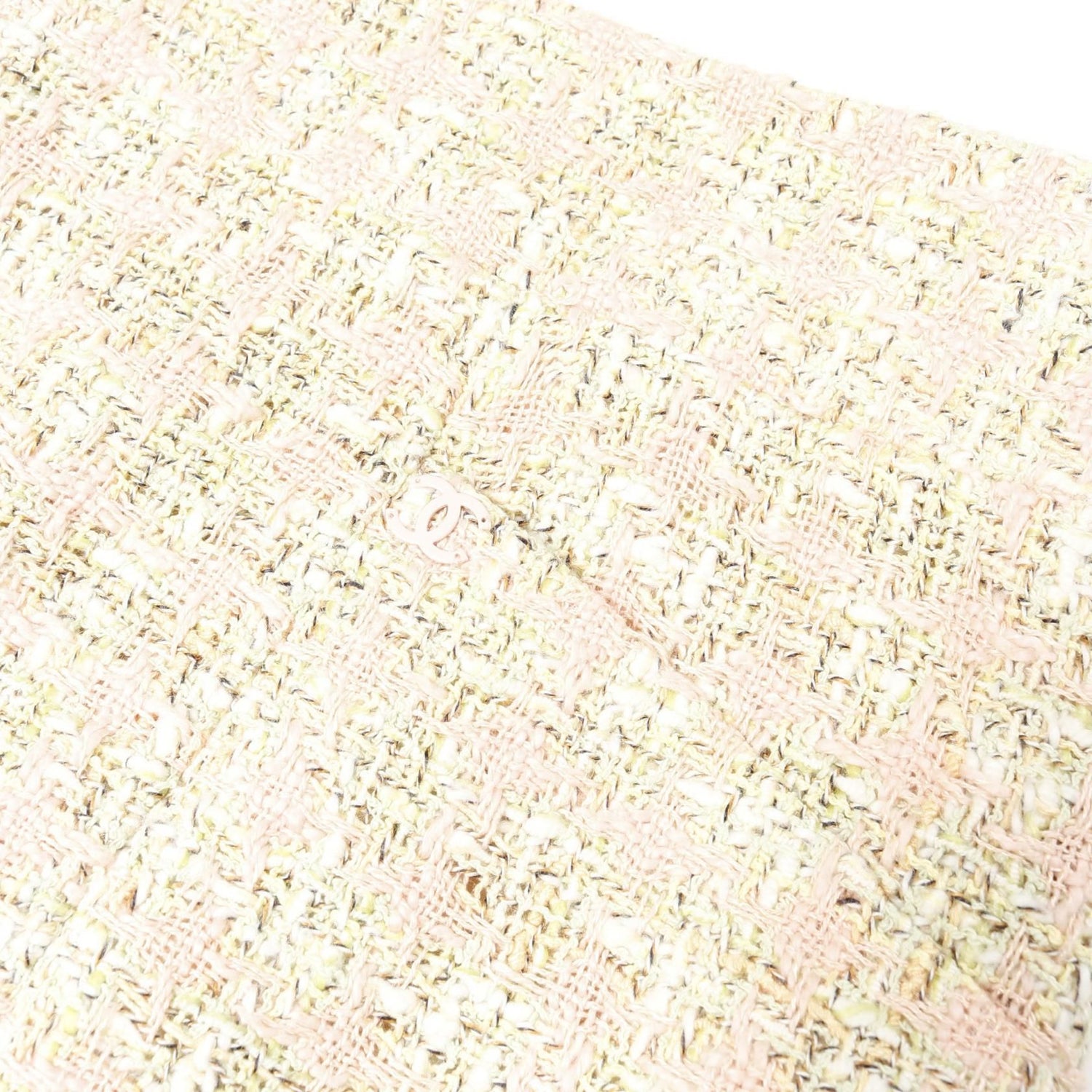 Chanel Pink Multicolor Coco Mark Skirt Cotton Fabric Silk P 25552v 15981