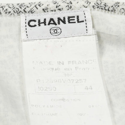 Chanel White Black All-over Logo Print Side Zip Tank Top Other Nylon P 12898v 07257