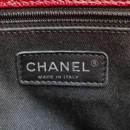 Chanel Matelasse Chain Shoulder Bag Calfskin Red
