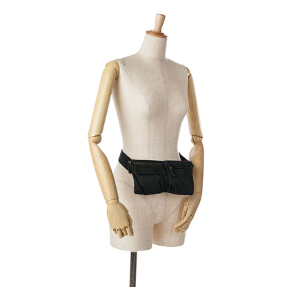 Gucci GG Canvas Double Pocket Belt Bag Black