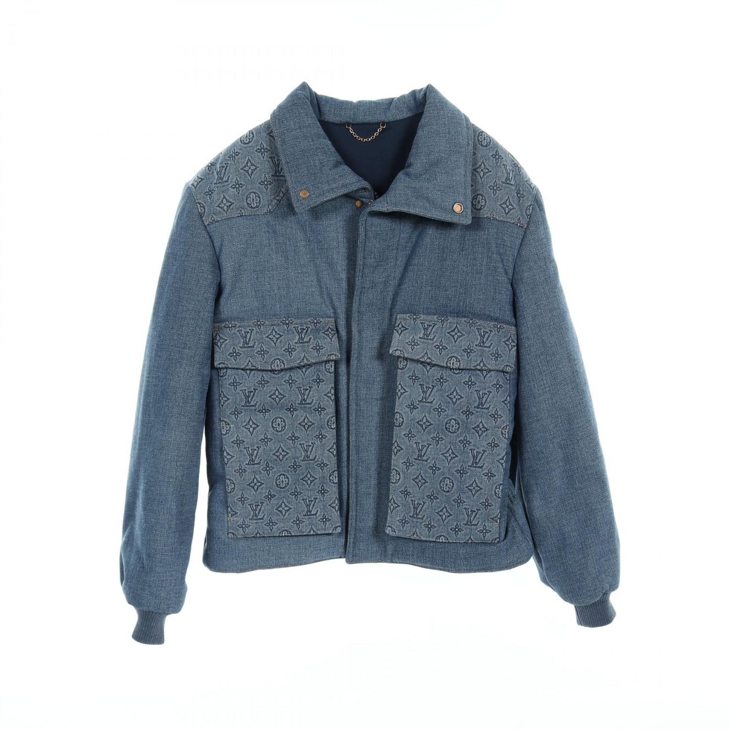 Louis Vuitton Monogram Padded Denim Jacket Blouson Rm 231m Su 0 Hob 11e Cotton Blue