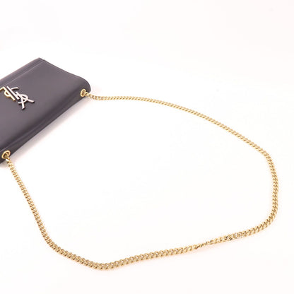 Saint Laurent Cowhide Leather Shoulder Bag Black Calfskin (cowhide) 470428