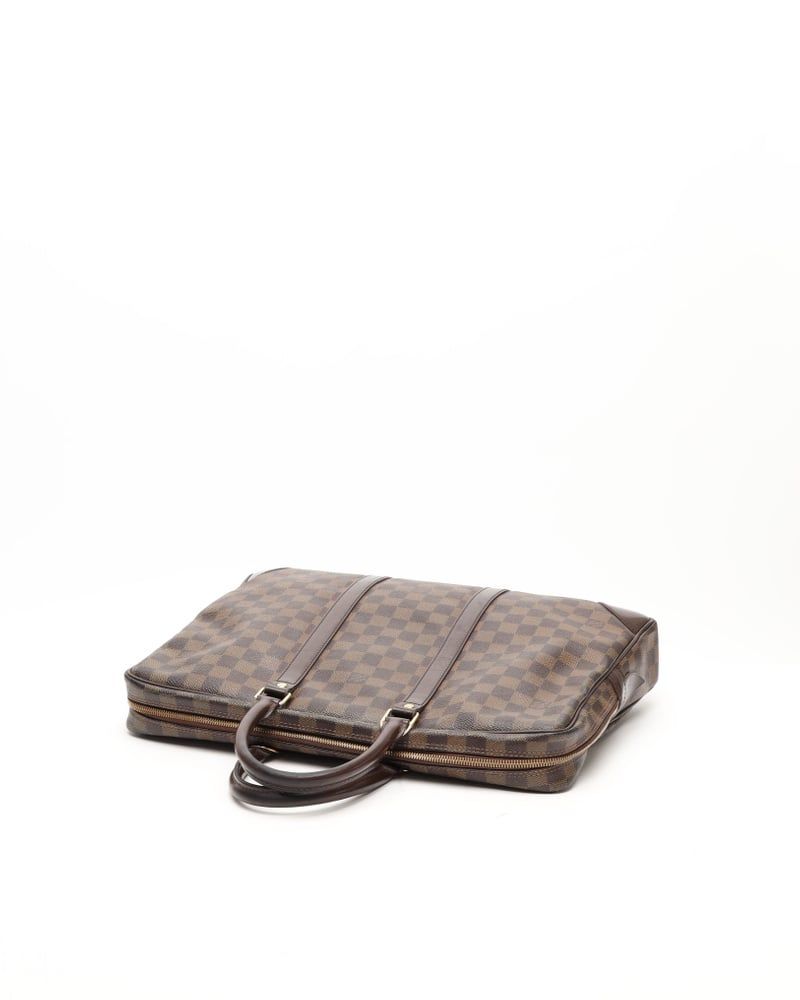 Louis Vuitton Damier Ebene Porte Documents Voyages Bag