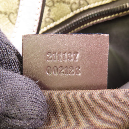 Gucci Layered Canvas Gg Tote Bag Handmade Bag Tote Bag Brown Pvc Coated Canvas 211137