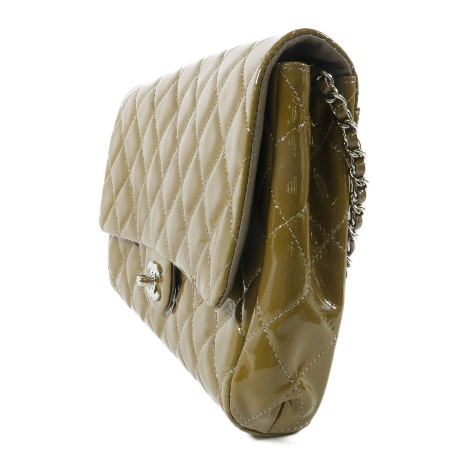 Chanel Other Lacquered Leather Shoulder Bag Silver Shoulder Bag Patent Leather