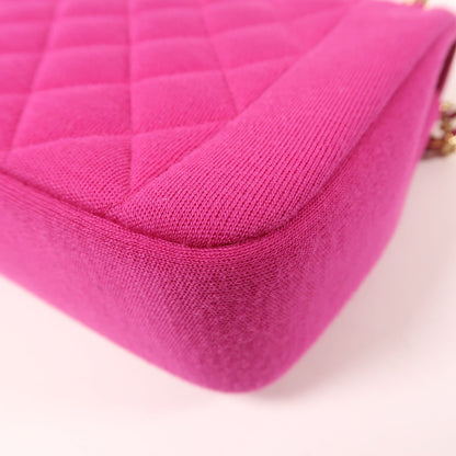 Chanel Pink Cotton/cowhide Leather Shoulder Bag Golden Shoulder Bag Powder Red Shoulder Bag Cotton Calfskin (cowhide)