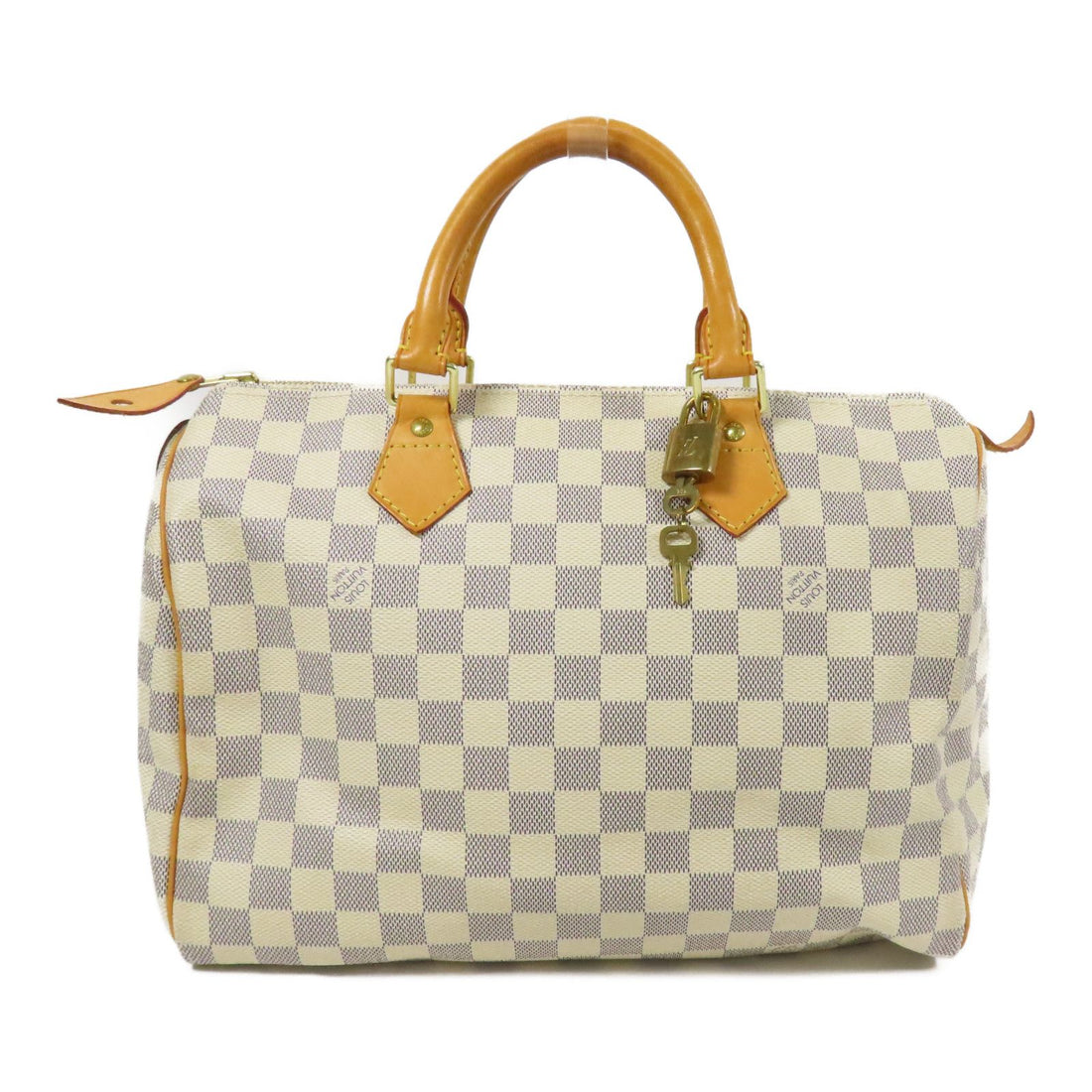 Louis Vuitton Speedy 30 Gold Handmade Bag White Handbag