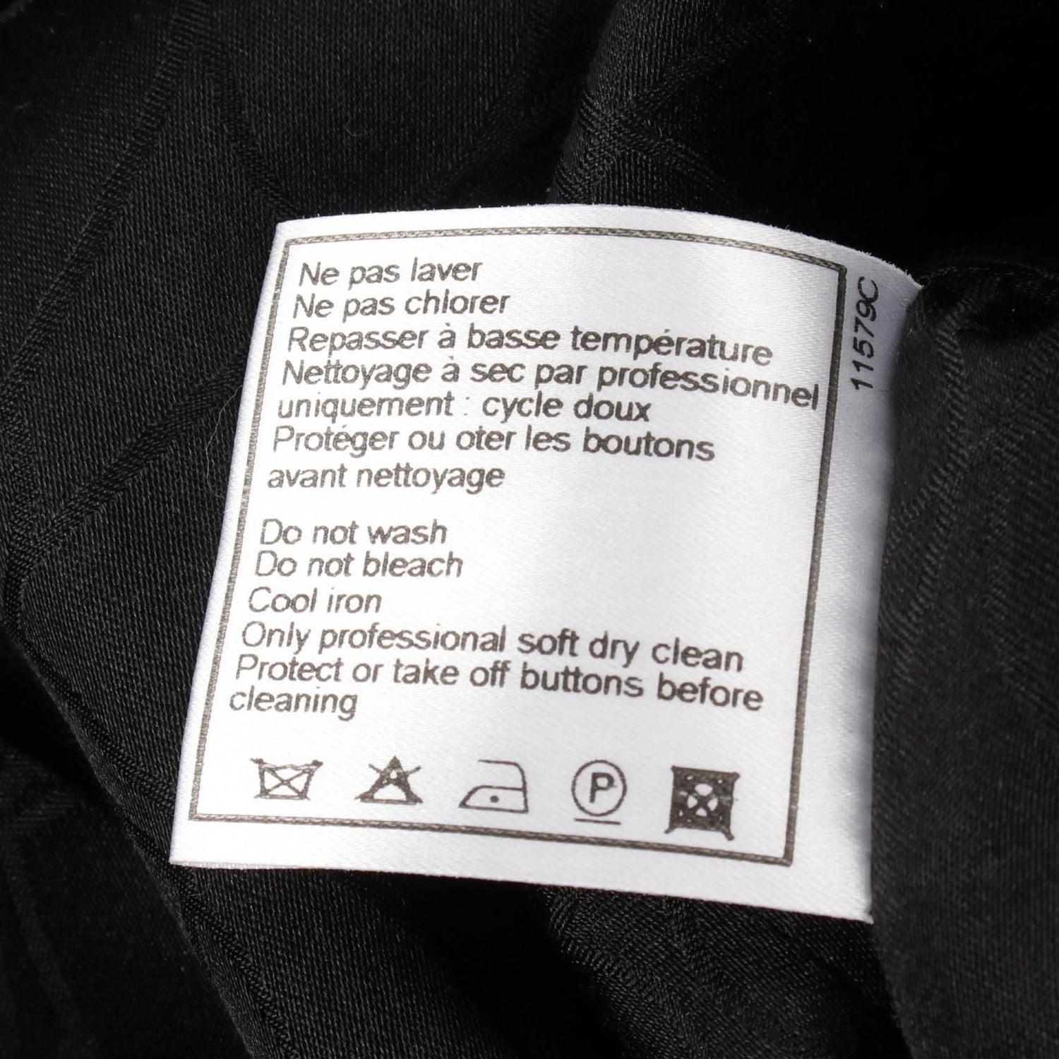 Chanel Coco Mark Button Jacket Skirt Set P 17768v 09938 Wool Black 